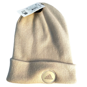 Adidas Woman’s Wide Cuff Beanie Hat Beige